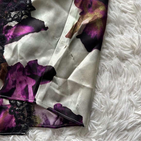Jcrew Lace Trim Slip Dress In Iris Floral Textured Satin New With Defects Size 8 - Picture 9 of 12